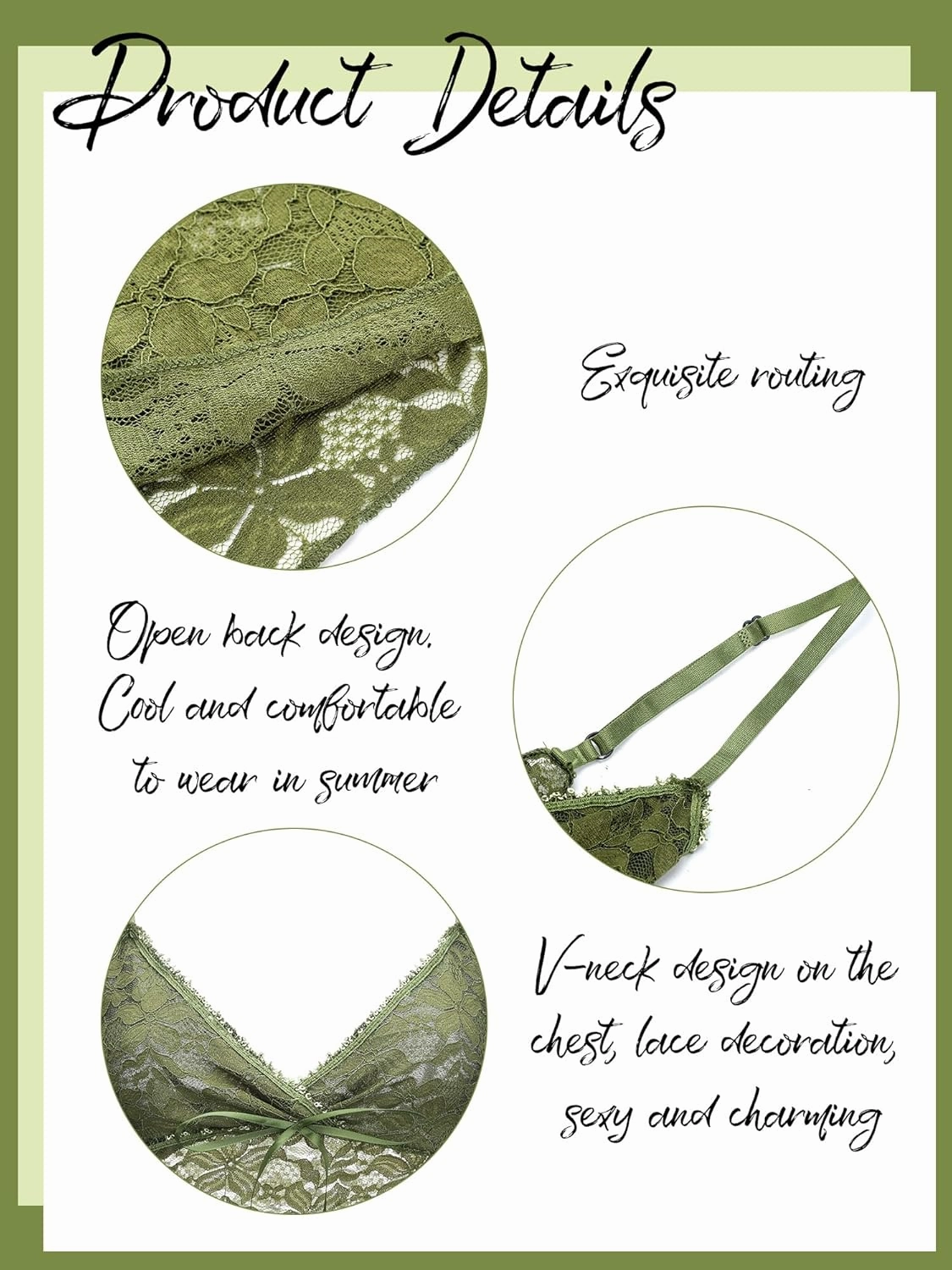 3 Pack Lace Classic Tank Top V Neck Smooth Cami Adjustable Straps Lace Tank Top Shapewear Cami for Women