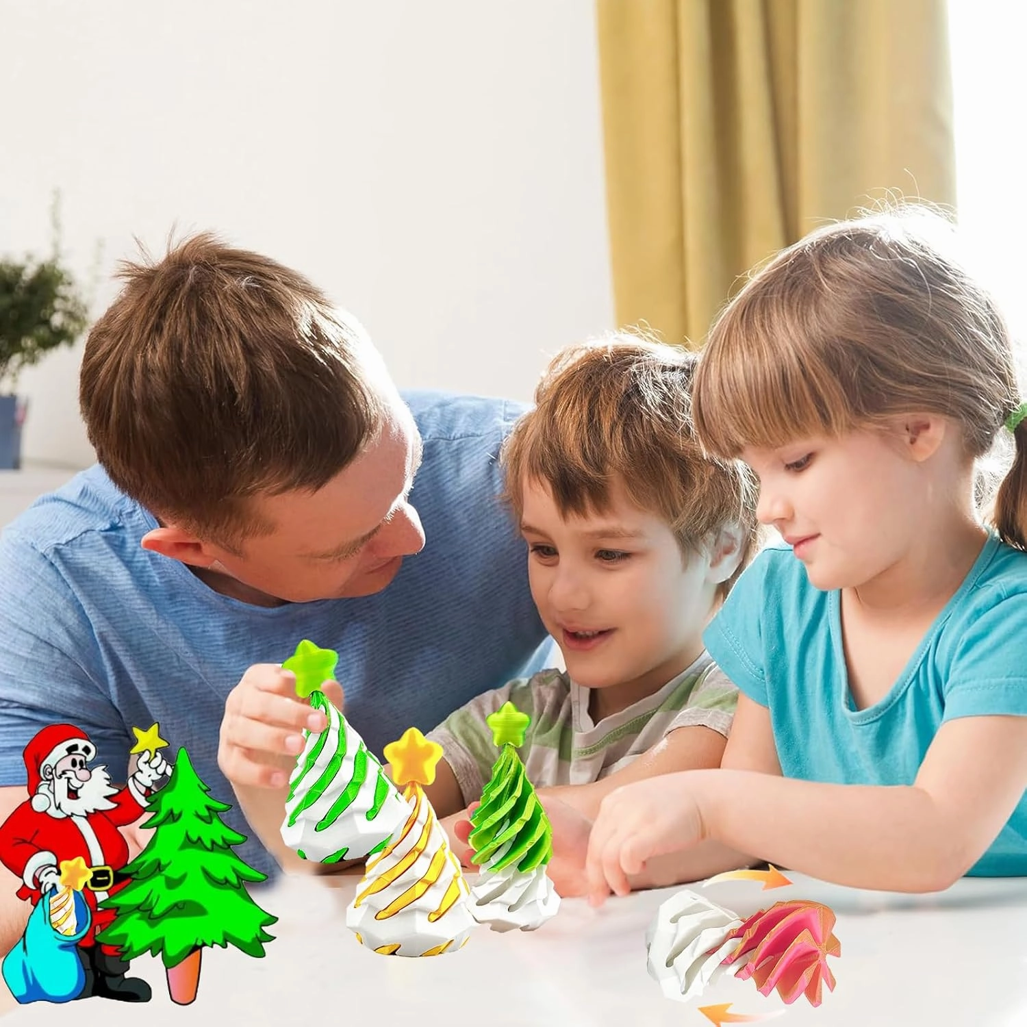 3 Packs Christmas Tree Impossible Cone, Xmas Tree 3D Printed Spiral Cone Fidget Toy Impossible, Spiral Cone Fidget Toy, Birthday Gifts Christmas Decorations for Home Office Work Anxiety Relaxing