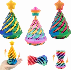 3 Packs Christmas Tree Impossible Cone, Xmas Tree 3D Printed Spiral Cone Fidget Toy Impossible, Spiral Cone Fidget Toy, Birthday Gifts Christmas Decorations for Home Office Work Anxiety Relaxing