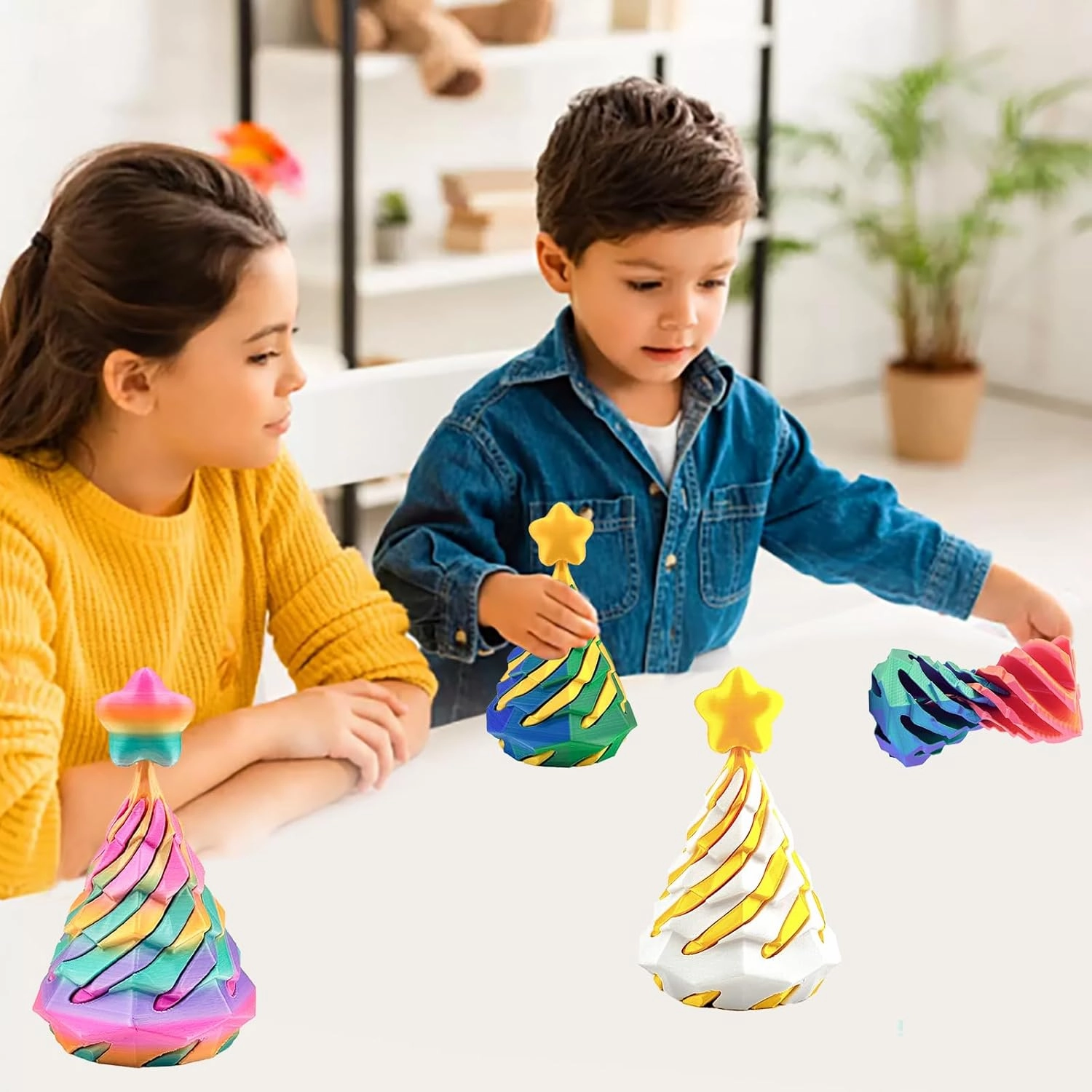 3 Packs Christmas Tree Impossible Cone, Xmas Tree 3D Printed Spiral Cone Fidget Toy Impossible, Spiral Cone Fidget Toy, Birthday Gifts Christmas Decorations for Home Office Work Anxiety Relaxing