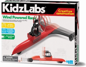 4M Wind Powered Racer from KidzLabs Build a Futuristic Machine, Watch it Jet Off by Transforming Wind into Kinetic Energy Ages 10 