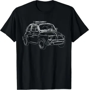 500 Italian Classic Car Unisex-Adults T-Shirt Black Small Classic Fit Short Sleeve Cotton Polyester