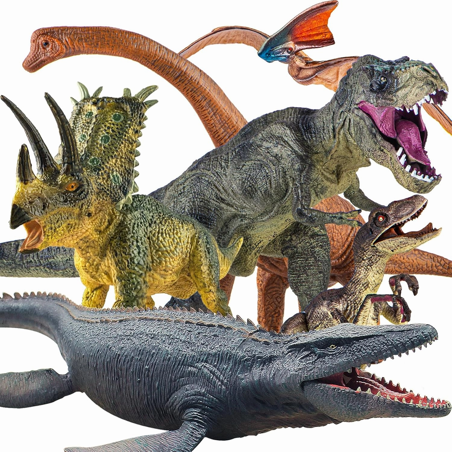 6PCS Jumbo Dinosaur Toy Set, Realistic Dinosaur Toys for Kids - Large Dino Playset for Boys and Girls 3 4 5 6 7 Year Old Children Birthday Dinosaur Lovers