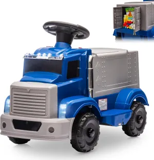 6V Ride On Toy Car for Toddlers, Electric Car for Kids w/ 2 Headlights, 5 Led Lights, Large Storage Area, Music, Kids Car to Drive Includes 6V Rechargeable Battery & Charger, Blue