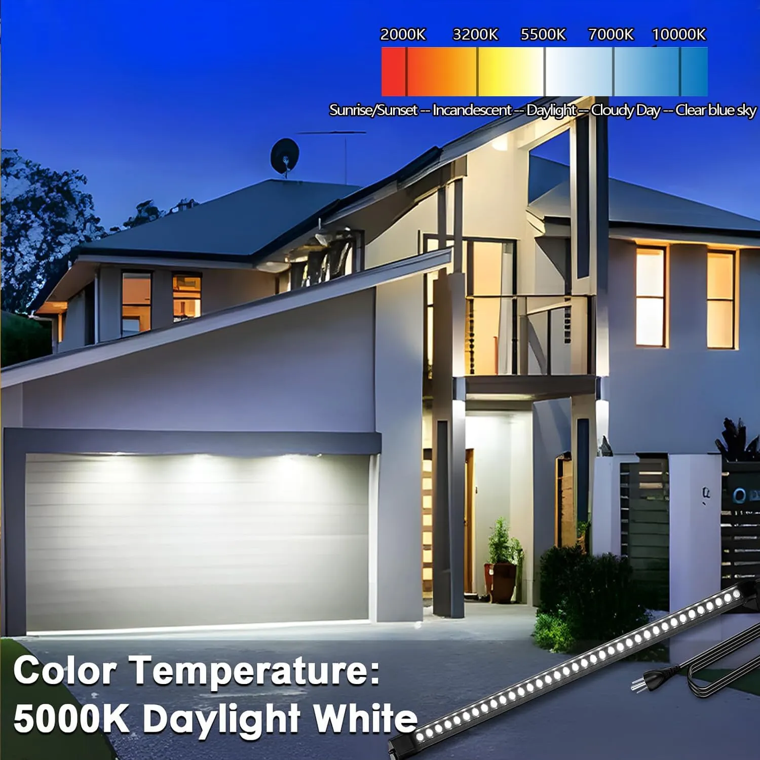 72W LED Wall Washer Light Bar, 4FT 5000K Daylight Cool White Wall Washer Lights, 3850lm IP67 Waterproof Outdoor Led Light Bar for Building Landscape Garden Commercial, Plug in, 2 Pack