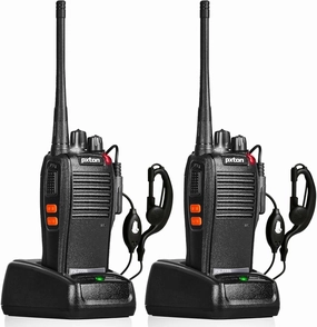 777S Rechargeable walkie talkies for Adults Long Range with Earpieces and Li-ion Battery,Two Way radios has VOX/TOT/Emergency Alarm/Battery Low Alert/Flashlight/Scan Function（2 Pack）