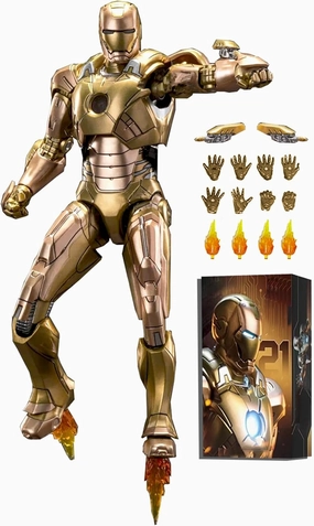 7 Inch Ironman MK21 Action Figure (1/10 Scale) with Lots of Accessories,Exquisite Painting Collectible Toy