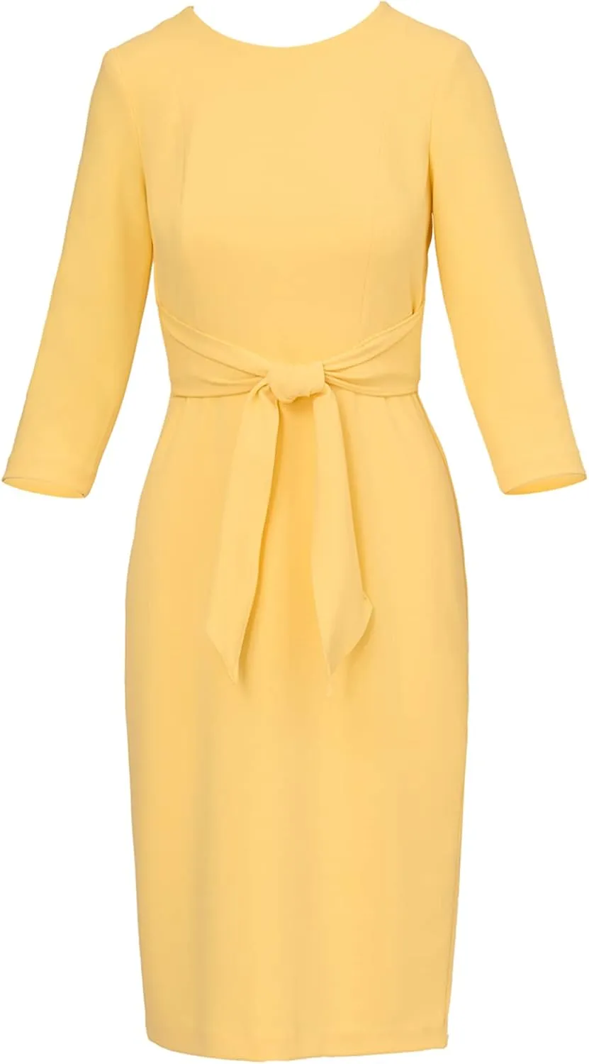 Adrianna Papell Women's Knit Crepe Tie Waist Sheath