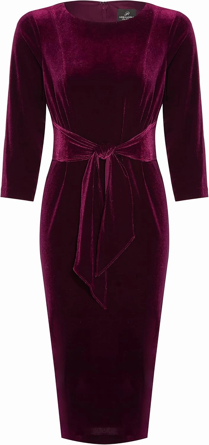 Adrianna Papell Men's Velvet Tie Front Dress
