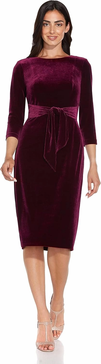 Adrianna Papell Men's Velvet Tie Front Dress