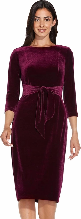 Adrianna Papell Men's Velvet Tie Front Dress