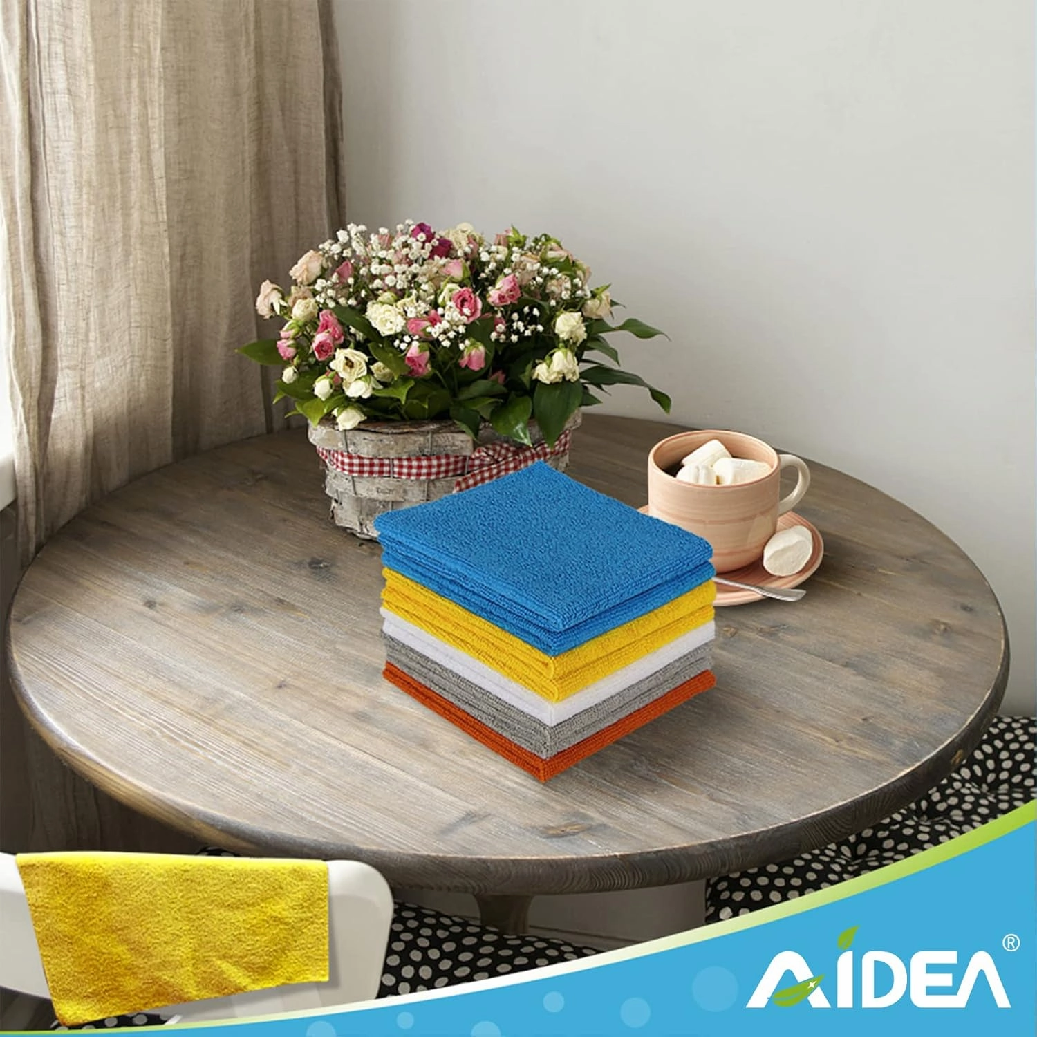 AIDEA Microfiber Cleaning Cloths, 100PK, Soft Absorbent Rags for Cleaning, Lint Free Towels, Kitchen Towels, Microfiber Dusting Cloth for Home, Car, Window, Cleaning Supplies, 12"×12"