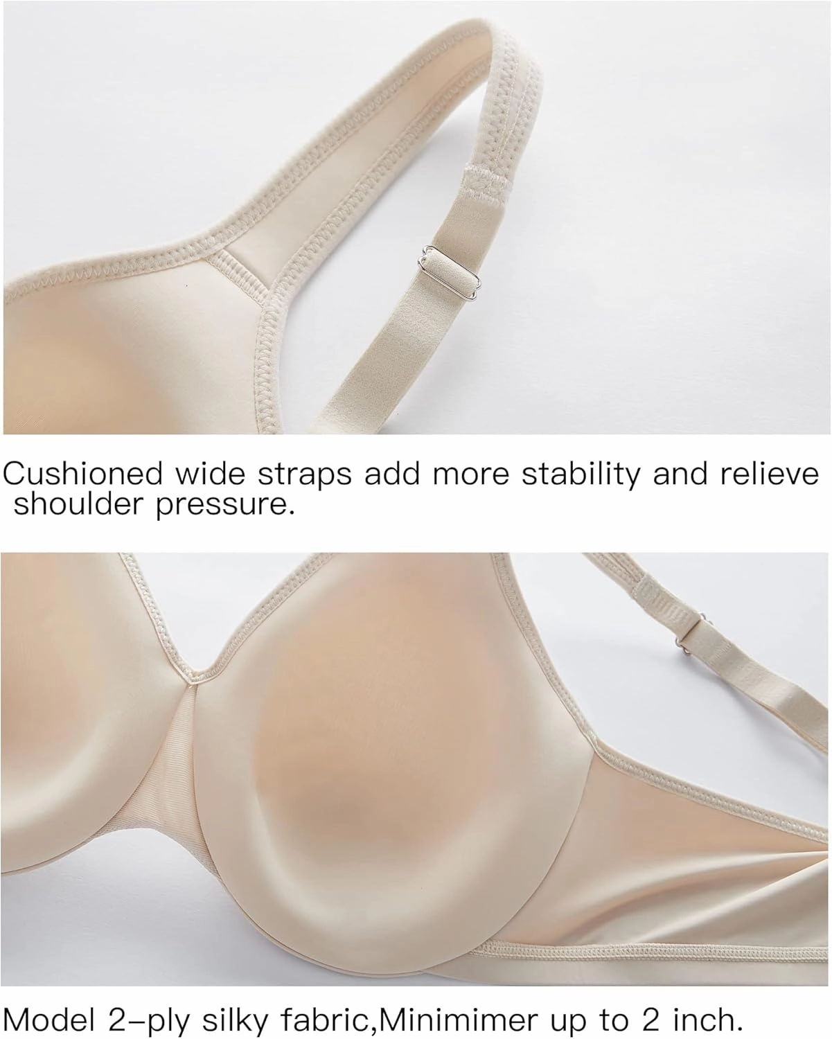 AILIVIN Underwire Women's Minimizer Full Figure Bras Smooth Full Coverage Seamless Non Padded Cups Bra