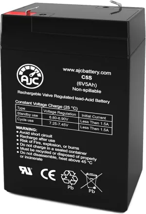 AJC Battery Compatible with Kid Trax Minnie Mouse Car KT1268WMC 6V 5Ah Ride-On Toy Battery