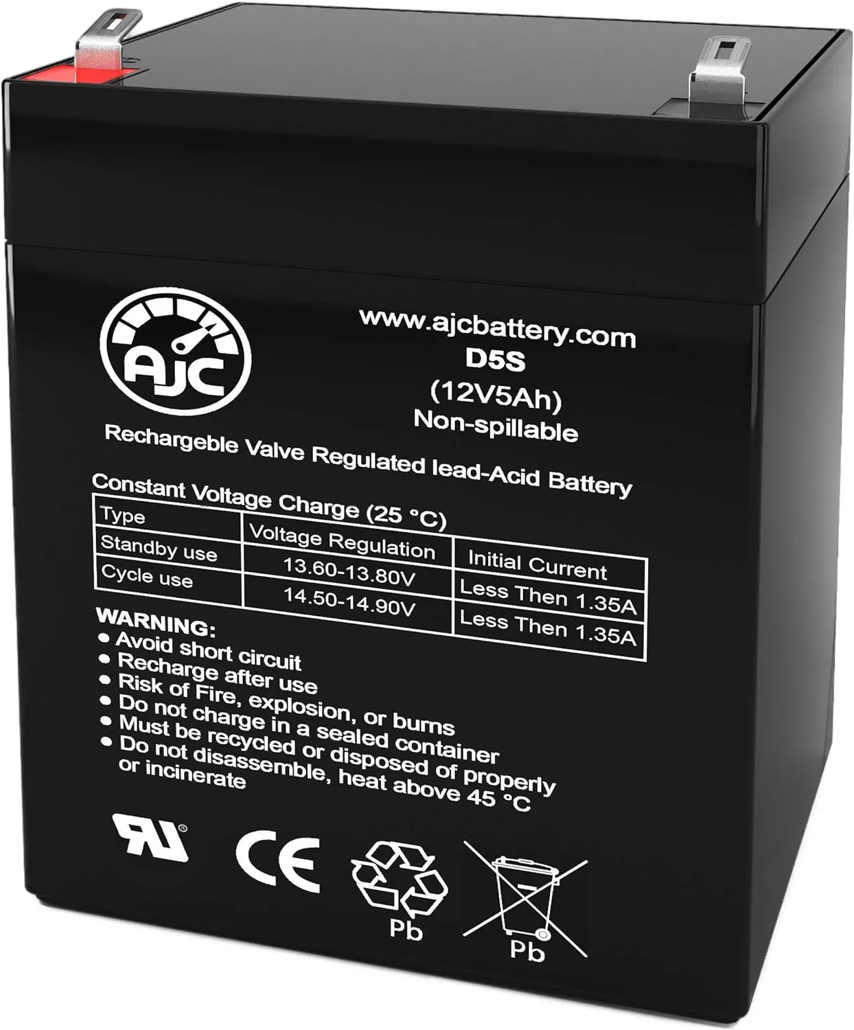 AJC Battery Compatible with Rock Wheels Lamborghini Urus Car Toy 12V 5Ah Ride-On Toy Battery