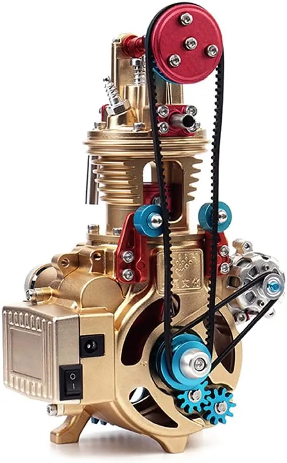 All-Metal Engine Model Kits That Works, Craftsmen Mini Single-Cylinder Car Engine, High Challenge Assembled Model Toy for Adult