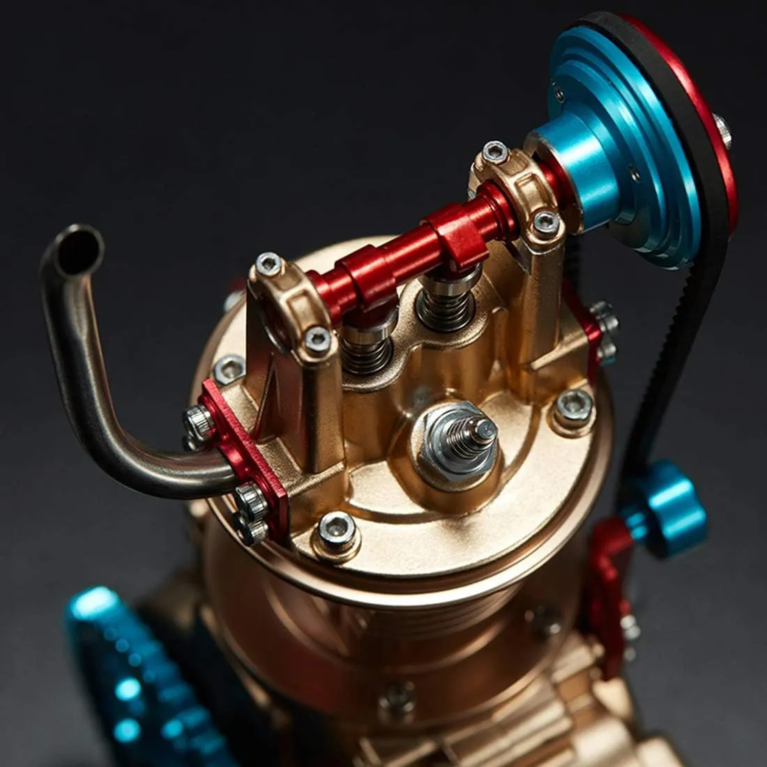 All-Metal Engine Model Kits That Works, Craftsmen Mini Single-Cylinder Car Engine, High Challenge Assembled Model Toy for Adult