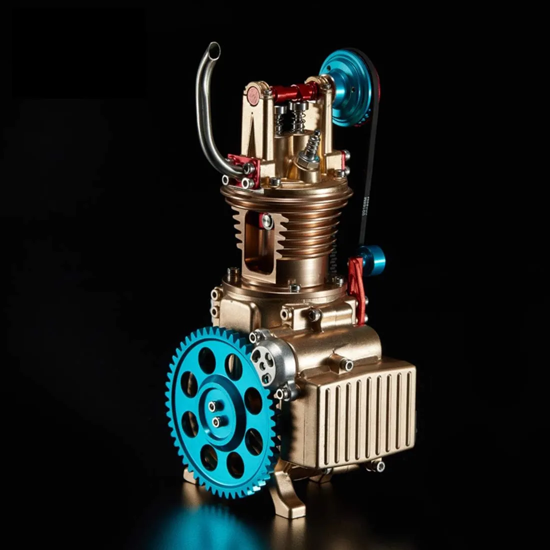 All-Metal Engine Model Kits That Works, Craftsmen Mini Single-Cylinder Car Engine, High Challenge Assembled Model Toy for Adult