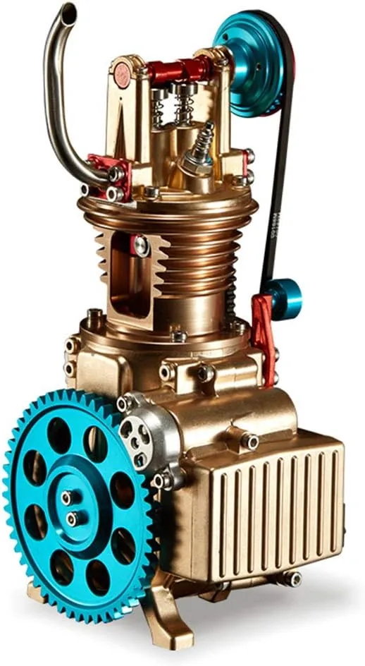 All-Metal Engine Model Kits That Works, Craftsmen Mini Single-Cylinder Car Engine, High Challenge Assembled Model Toy for Adult
