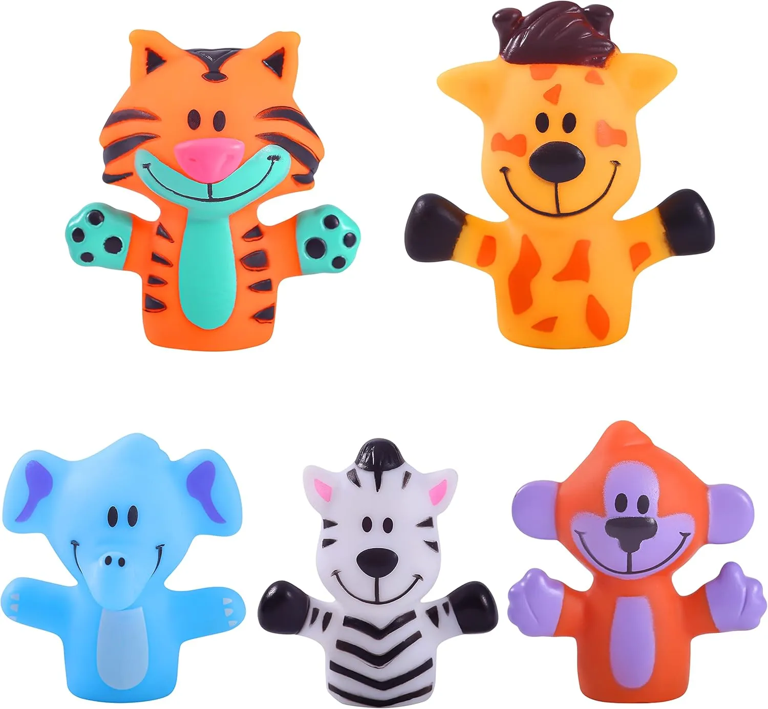 Animals and Unicorns Finger Puppets 20-Piece Set - Fun Toy Gift for Kids, Boys & Girls - Bath Puppets for Playtime, Children Birthday Party Favors, Cake Toppers, Pinata & Stocking Stuffers