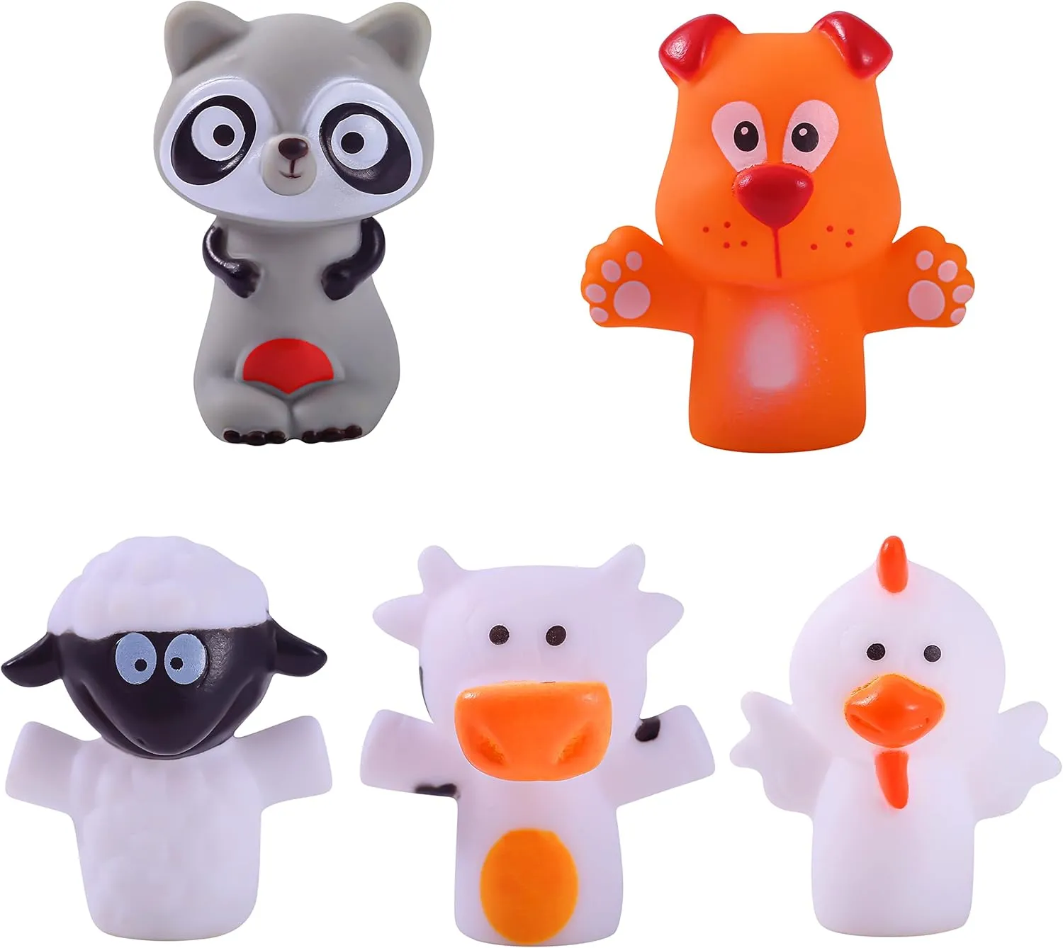 Animals and Unicorns Finger Puppets 20-Piece Set - Fun Toy Gift for Kids, Boys & Girls - Bath Puppets for Playtime, Children Birthday Party Favors, Cake Toppers, Pinata & Stocking Stuffers