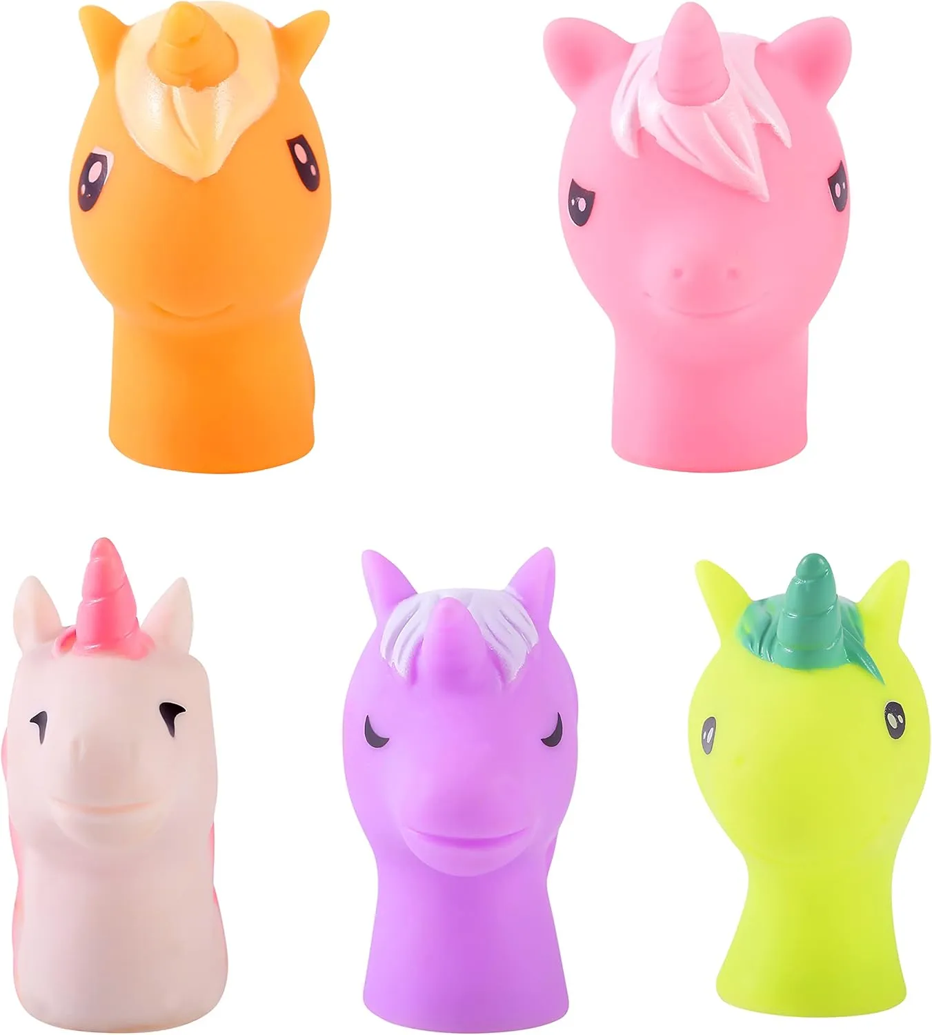 Animals and Unicorns Finger Puppets 20-Piece Set - Fun Toy Gift for Kids, Boys & Girls - Bath Puppets for Playtime, Children Birthday Party Favors, Cake Toppers, Pinata & Stocking Stuffers