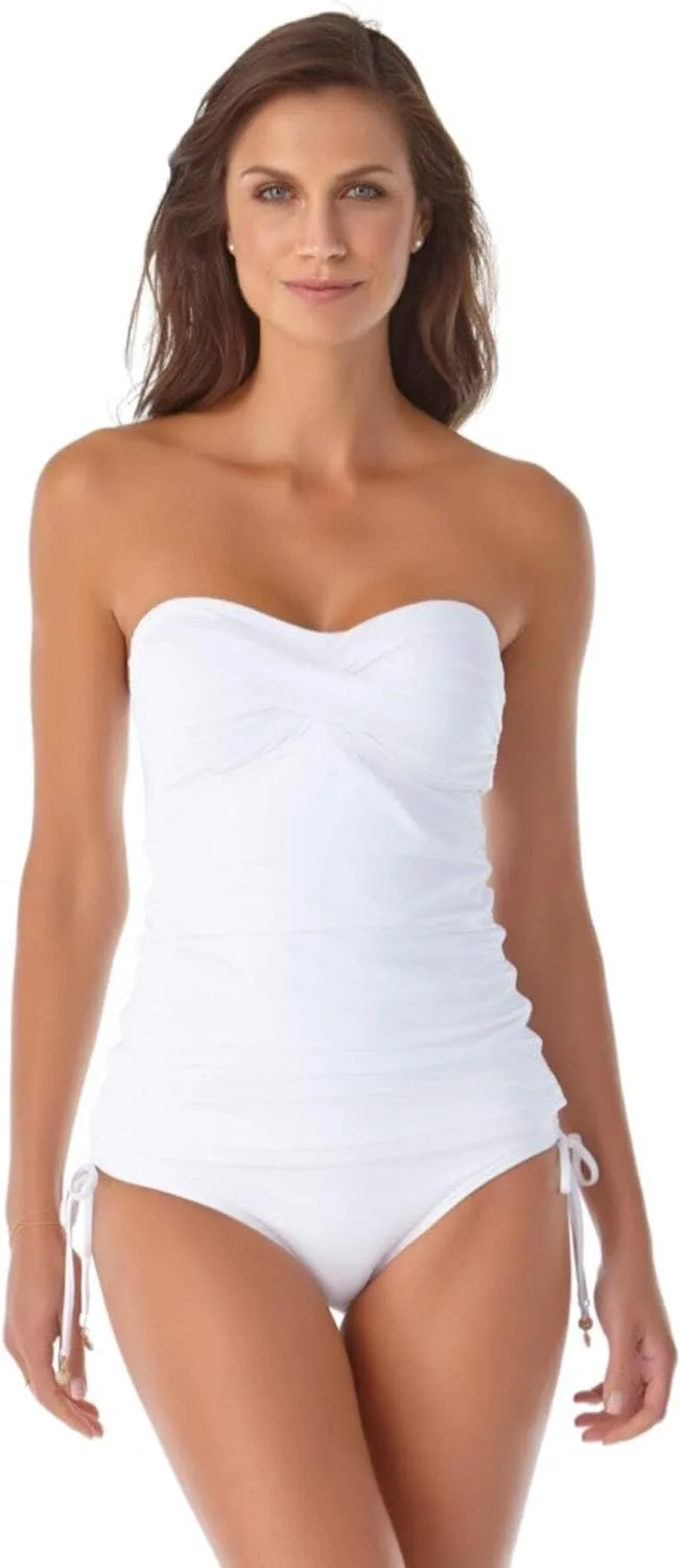 Anne Cole Live in Color Twist Front Bandeau Tankini Top