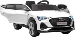 Aosom 12V Kids Electric Ride On Car, Audi E-tron, Battery Powered Toy with Parent Remote Control, Suspension System, Auxiliary Wheels, LED Lights, Music and Horn, MP3 Player, White