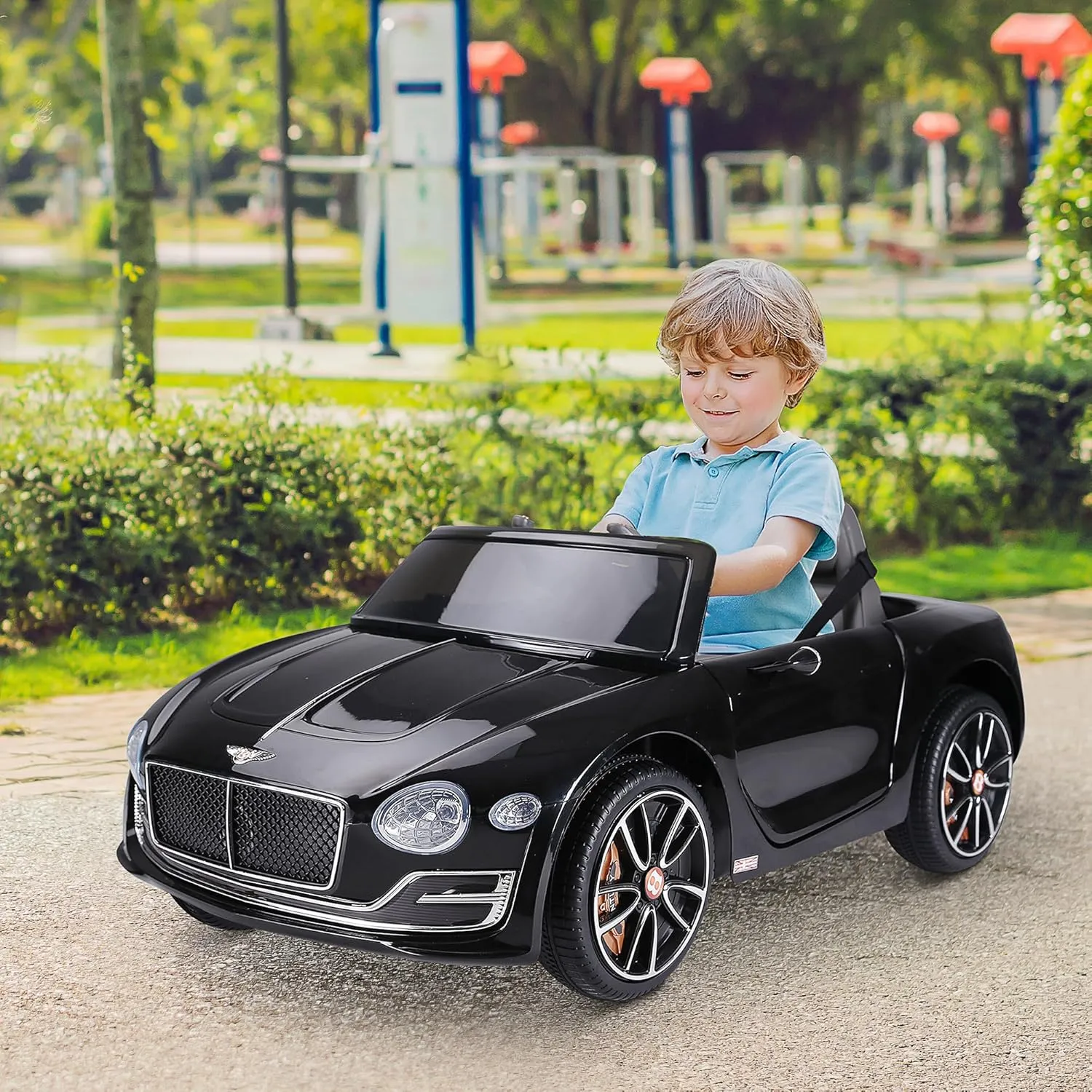 Aosom Licensed Bentley EXP12 Kids Electric Car with Parent Remote Control, 12V Ride on Car with Butterfly Doors, Startup Sound, Suspension, MP3 Player, Songs, Horn, Lights, Black