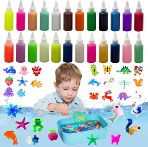 Aqua Fairy Water Gel Kit for Kids,Magic Elf Toy Kits,DIY Squishy Maker Set - Fun Summer DIY Craft Kit, Birthday Gifts & Party Favors for Boys & Girls(12 Solid 6 Glow 4 Sparkling 2 Pearlescent 20Molds)