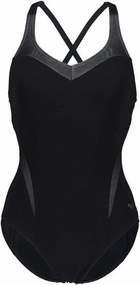 ARENA Bodylift Women's Isabel B-Cup One Piece Shaping Swimsuit Light Cross Back UV Protection Tummy Control Bathing Suit