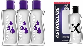 Astroglide Water-Based Lube Pack of 3 (5oz) and Silicone Lube (5oz) Premium Personal Lubricants