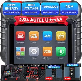 Autel MaxiSys Ultra EV OBD2 Scanner, 2025 Top EV Lntelligent Diagnostic Scan Tool, Upgrade of Autel Ultra / MS919 / MS909, with EVDiag Kit, High-Voltage System & Battery Pack Analysis, ECU Programming