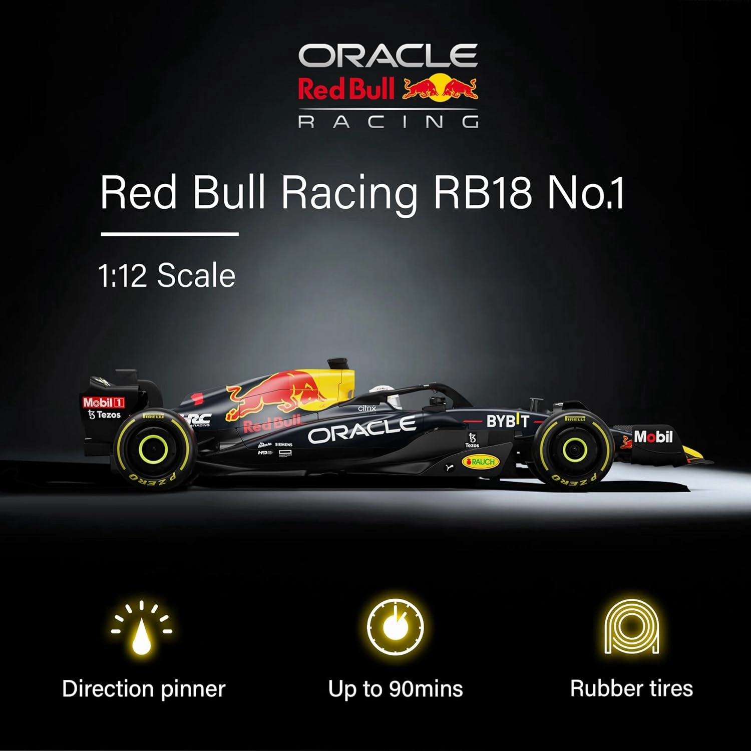 Authentic Licensed 1:12 F1 RedBull Rb18 Car Remote Control Car - F1 Collection RC car Series for Kids and Adults - 2.4GHz RC Car for Gift (1:12 RedBull Rb18(NO.1))