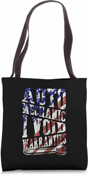 Auto Mechanic I Void Warranties Funny Mechanic Quote Joke Tote Bag