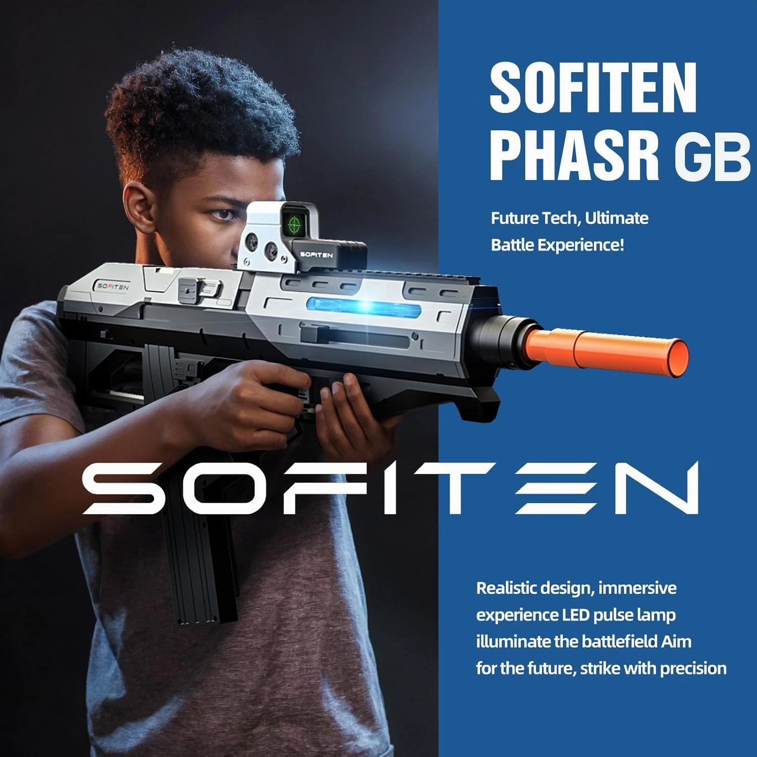 Automic Gel Ball Blaster High Speed of 180 FPS Gel Gun Blaster with Stylish Running Lights & 40,000 Rounds Electric Toy Gun Easter Birthday Gifts for Age 14 