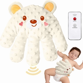Baby Patter for Sleep, Baby Hug Sleep Toy, Patter Palm, Baby Startle Prevention Aid Companion, Adjustable Simulation of Mother's Automatic Palm Slapping for Newborns Baby (Beige - 6H)