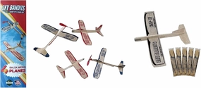 Balsa Wood Airplane Gliders And Propeller Plane Toys Set - 10 Wooden Airplane Kits, 2 Rubberband Powered Propellor Planes, 2 Large Balsa Wood Glider Planes, an 6 Small Gliders | Model Toy Airplane Kit