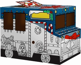 Bankers Box at Play Color in Holiday Truck, Cardboard Playhouse and Life Size Craft Activity for Kids and Families