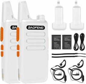 BAOFENG BF-888S Upgraded Walkie Talkies T20 Long Range Walkie Talkie for Adults with Earpiece Mic Rechargeable 2-Way Radios Handheld Two-Way Radios Transceiver Kids with USB Charger for Camping 2pcs
