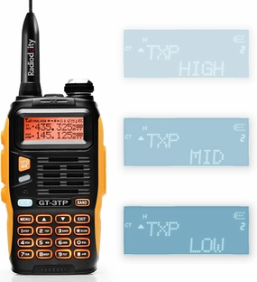 BAOFENG High Power Ham Radio Handheld GT-3TP Mark III, Dual Band 8W Two Way Radio, Long Range Rechargeable Walkie talkies with Car Charger, Black
