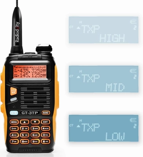 BAOFENG High Power Ham Radio Handheld GT-3TP Mark III, Dual Band 8W Two Way Radio, Long Range Rechargeable Walkie talkies with Car Charger, Black