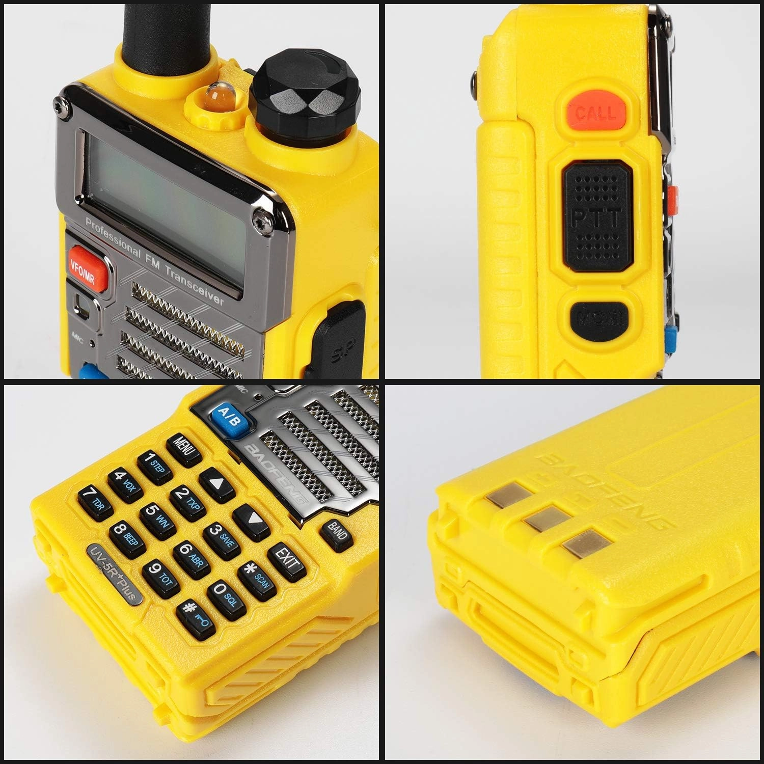 BAOFENG UV-5R  Plus Two Way Radio, Long Range for Adults Rechargeable with Earpiece, Walkie Talkie for Outdoors, 144-148 420-450MHz, Qualette Series, Imperial Yellow