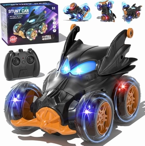 Bat Remote Control Cars for Boys 4-7, 2.4Ghz Rechargeable RC Stunt Car with Cool Lights Toys Gift for Boys Age 4 5 6 7 8 9 10 Year Old Outdoor Toys