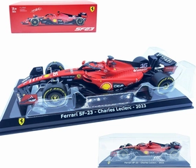 Bburago 2023 1/24 SF23#16 F1Racing Alloy Car for Scuderia Ferrari 1:24 SF23#16 Leclerc Signature Die cast Adults Model Car Display Ornaments Collection