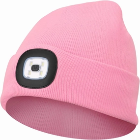 Beanie Hat with Light Unisex LED Beanie Hat with Light USB Rechargeable Running Hat Alpine Cap Gift for Men and Women Teens
