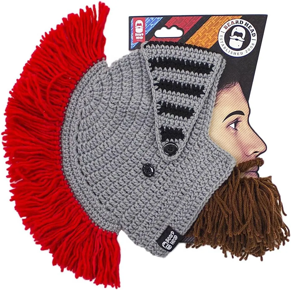 Beard Head Barbarian Knight - Original Handmade Knit Helmet and Removable Beard