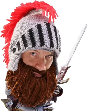 Beard Head Barbarian Knight - Original Handmade Knit Helmet and Removable Beard