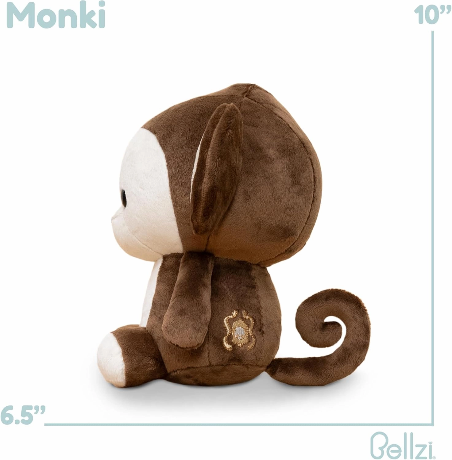 Bellzi Brown Monkey Stuffed Animal Plush Toy - Adorable Soft Monkey Toy Plushies and Gifts - Perfect Present for Kids, Babies, Toddlers - Monki