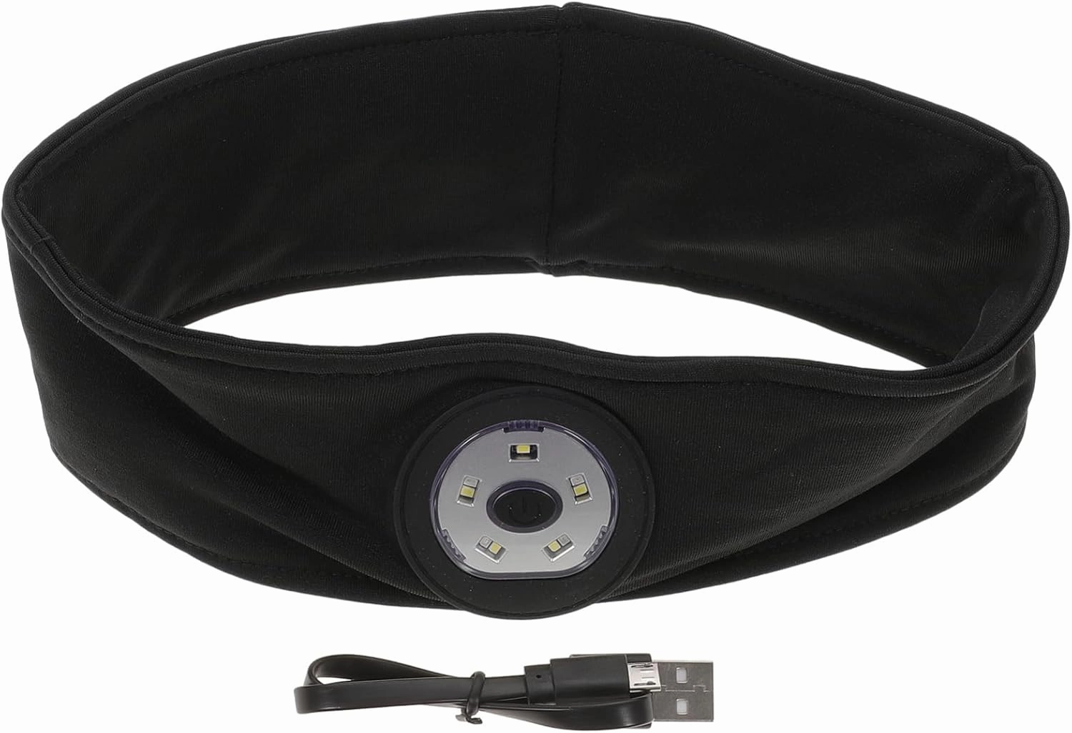 BESPORTBLE 2pcs USB Rechargeable Led Sports Headbands Lighted Sweatband for Running Hiking Camping Hands Illumination Unisex Activities